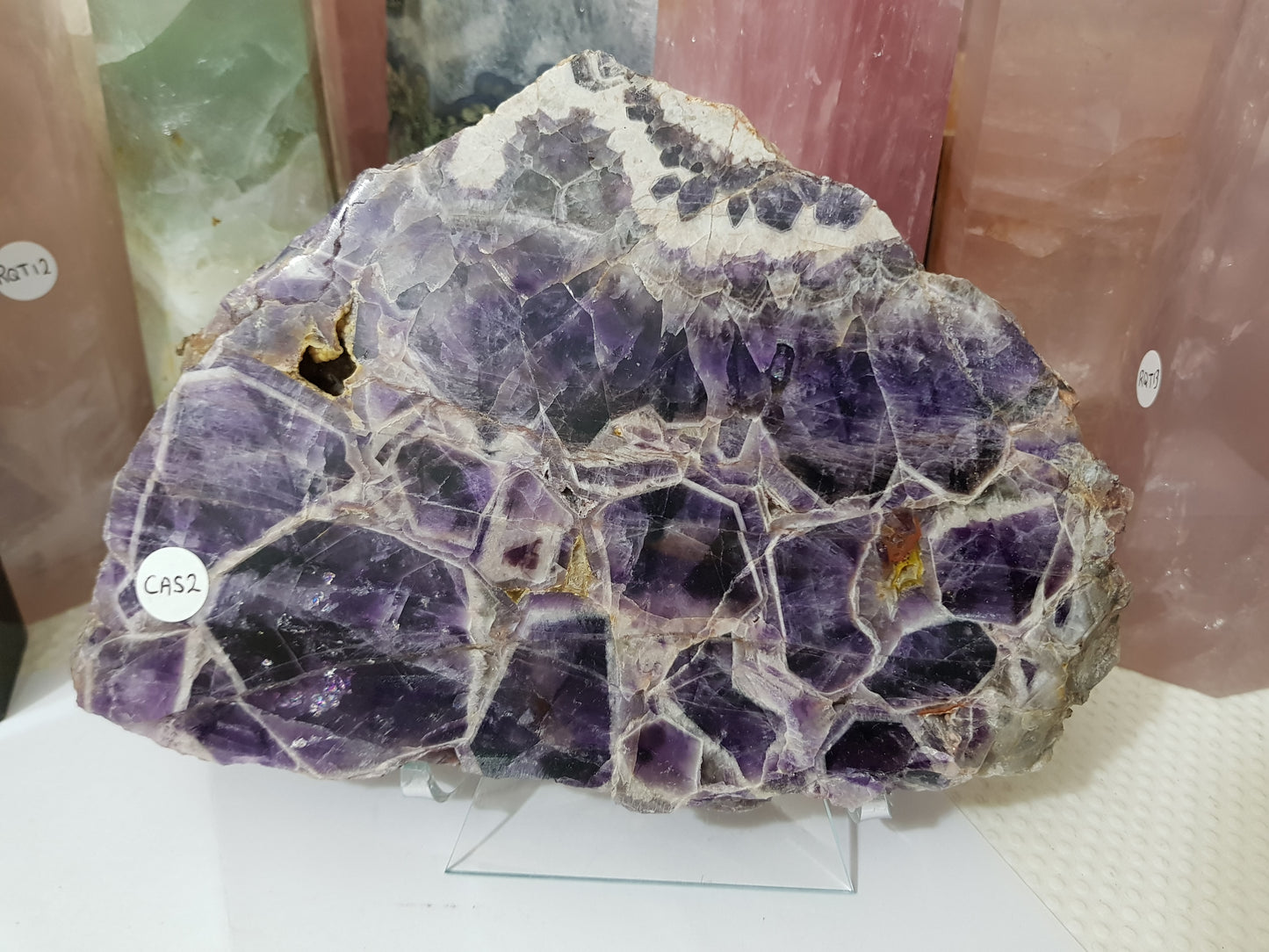 Chevron Amethyst Crystal Slice - CAS2