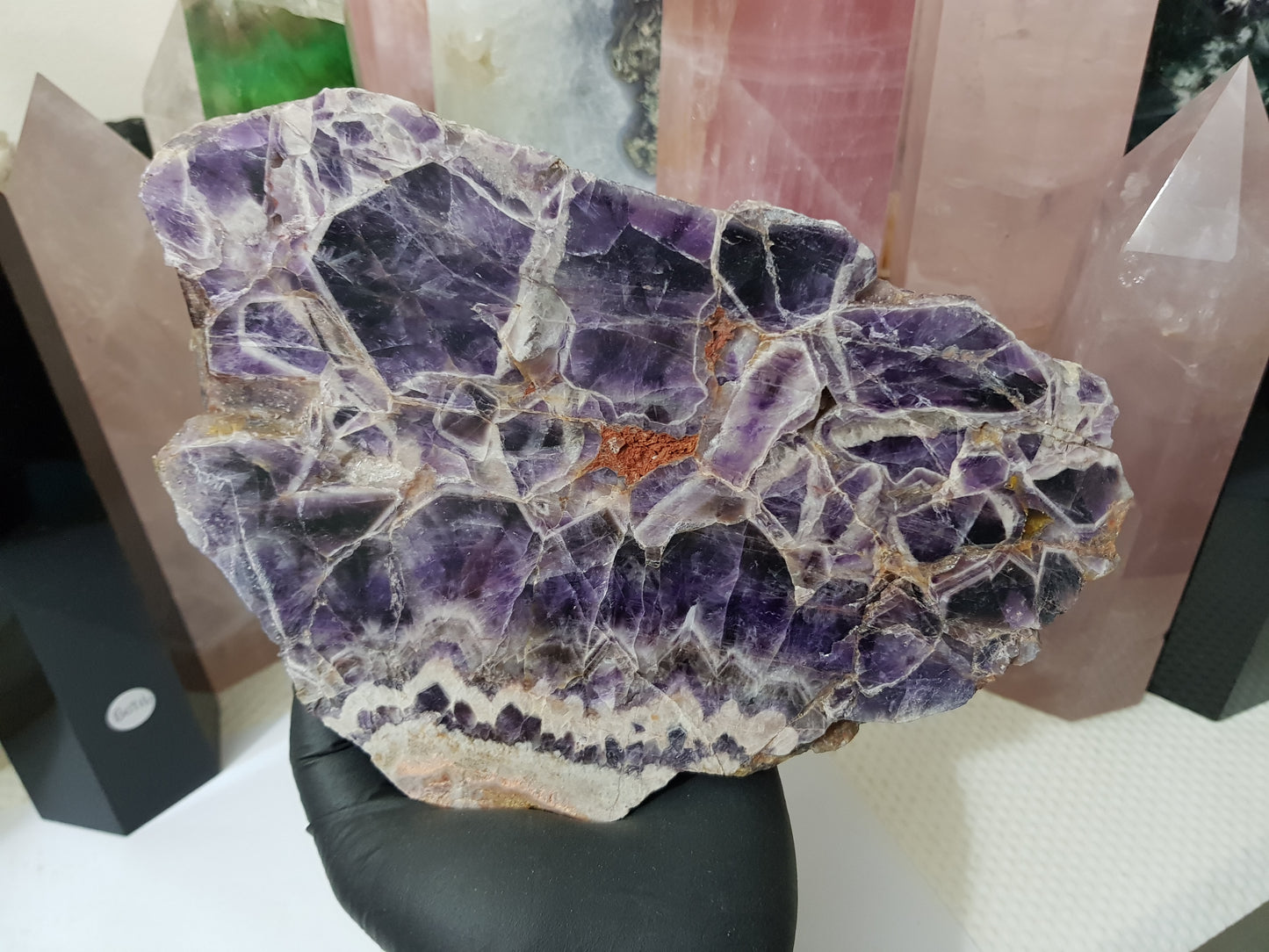 Chevron Amethyst Crystal Slice - CAS2