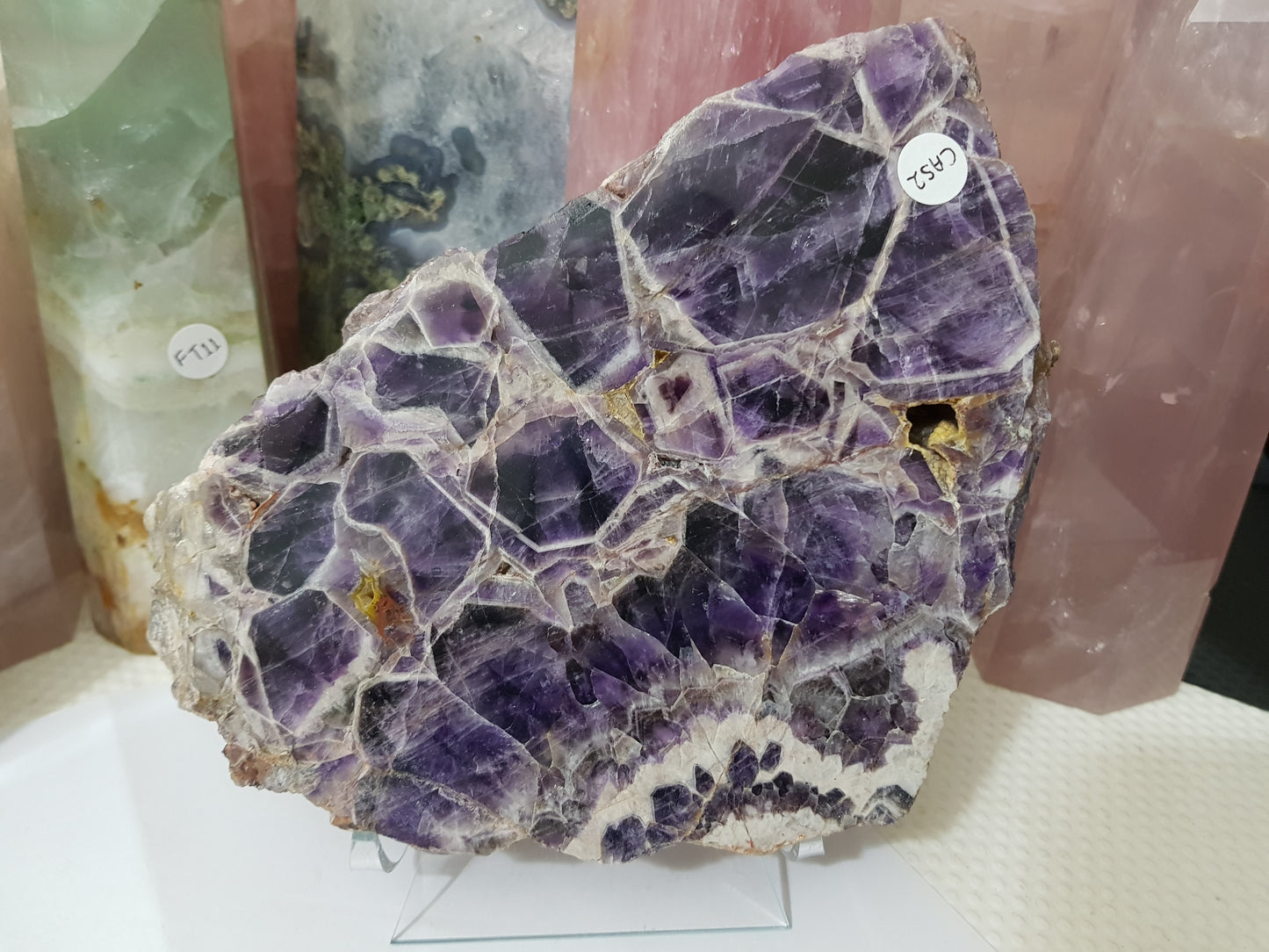 Chevron Amethyst Crystal Slice - CAS2