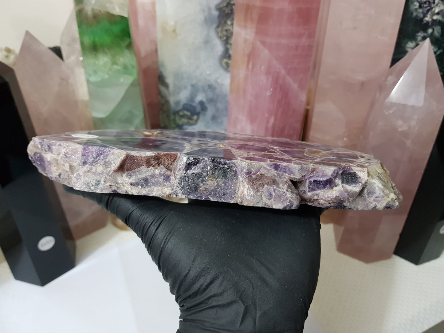 Chevron Amethyst Crystal Slice - CAS2