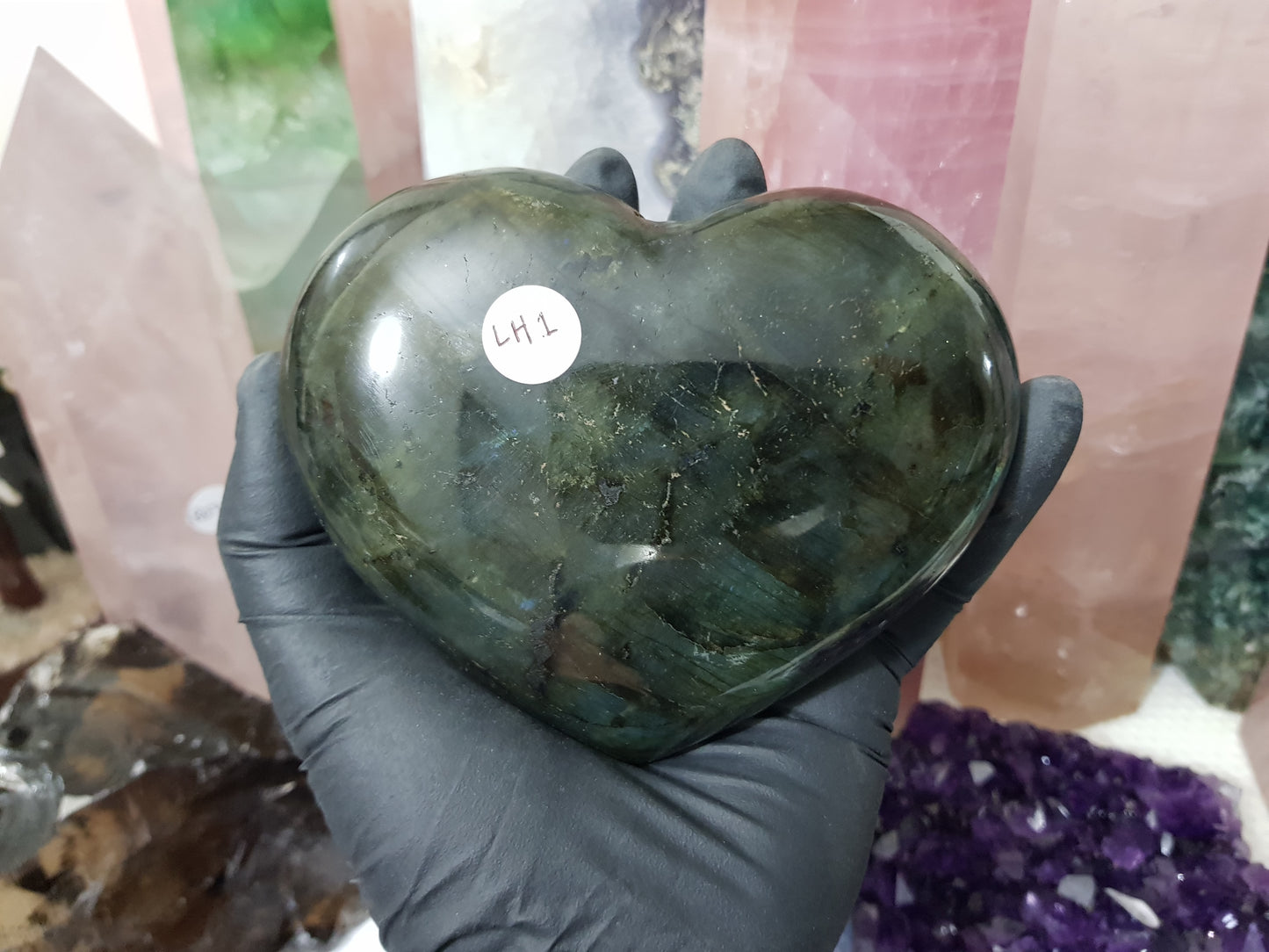 Large Labradorite Crystal Heart - LH1