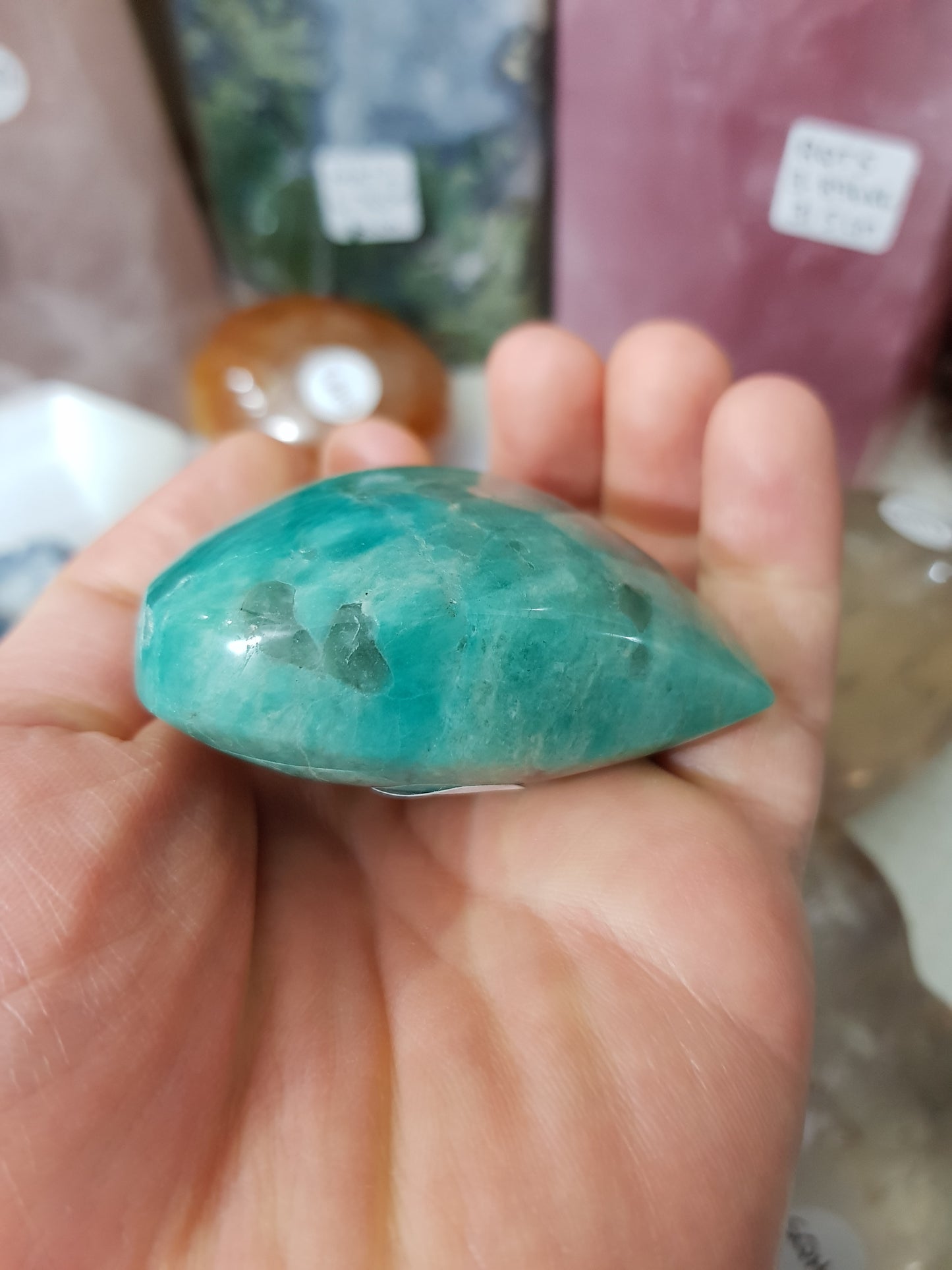 Amazonite with Smoky Quartz Crystal Heart - ASH1