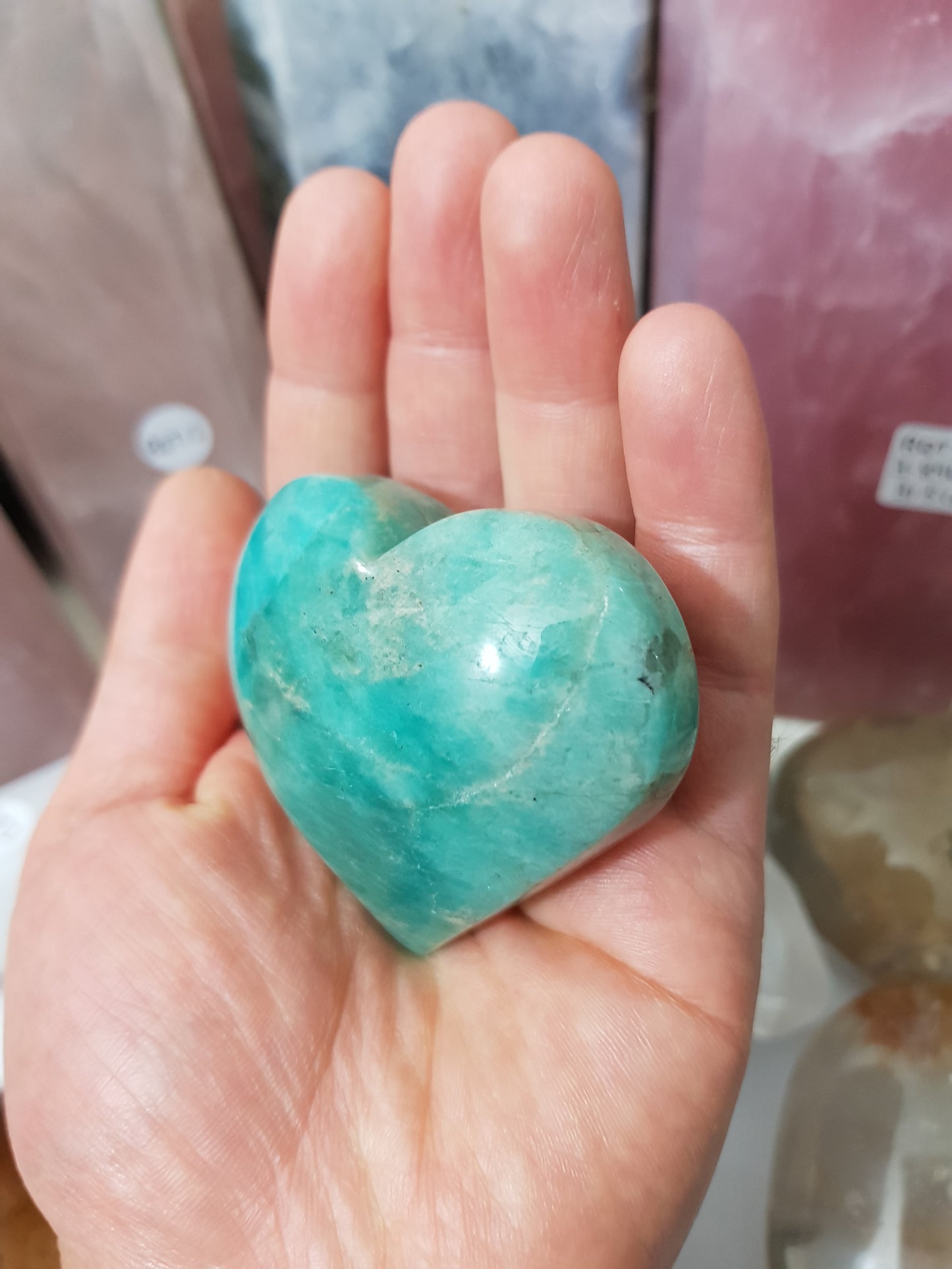 Amazonite with Smoky Quartz Crystal Heart - ASH1