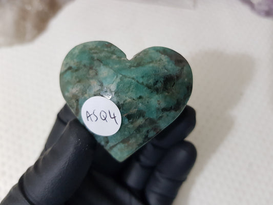 Amazonite with Smoky Quartz Crystal Heart - ASQ4