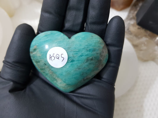 Amazonite with Smoky Quartz Crystal Heart - ASQ5