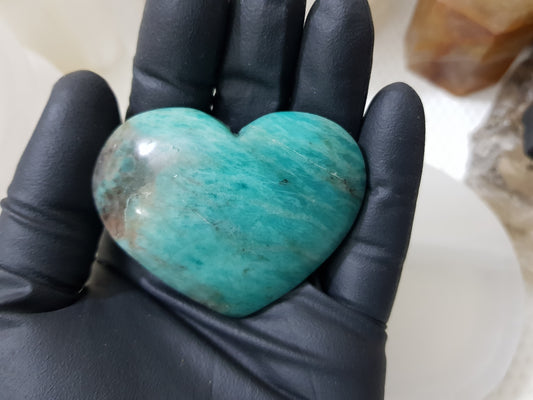 Amazonite with Smoky Quartz Crystal Heart - ASQ5