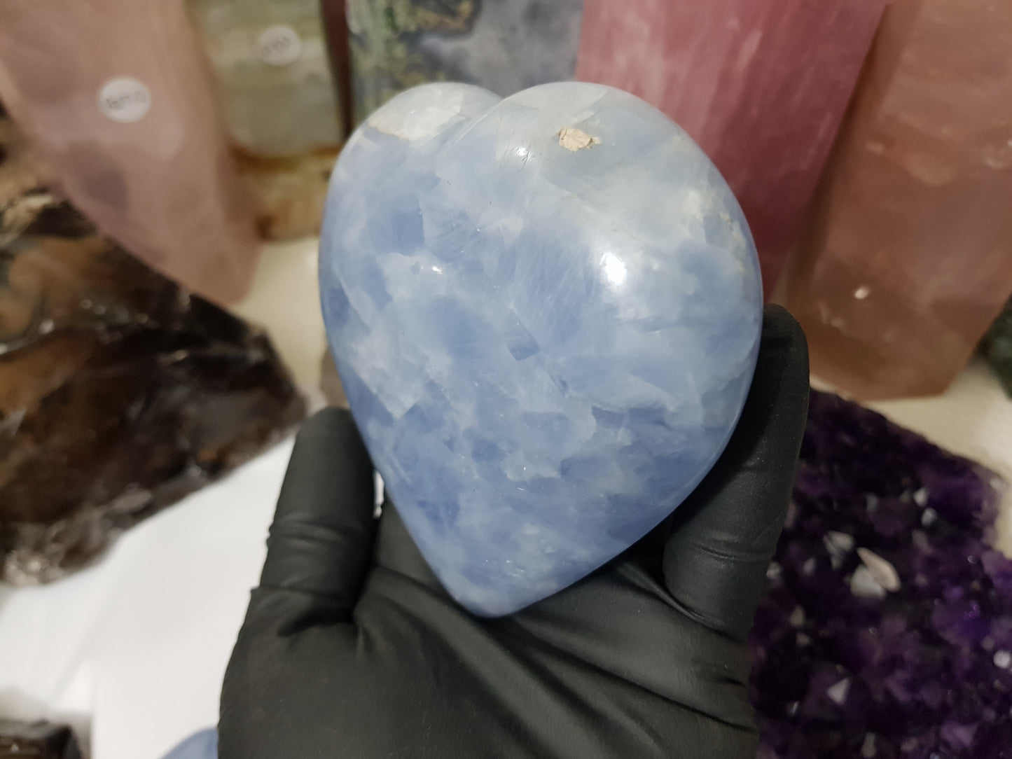 Blue Calcite Crystal Heart – BCH1