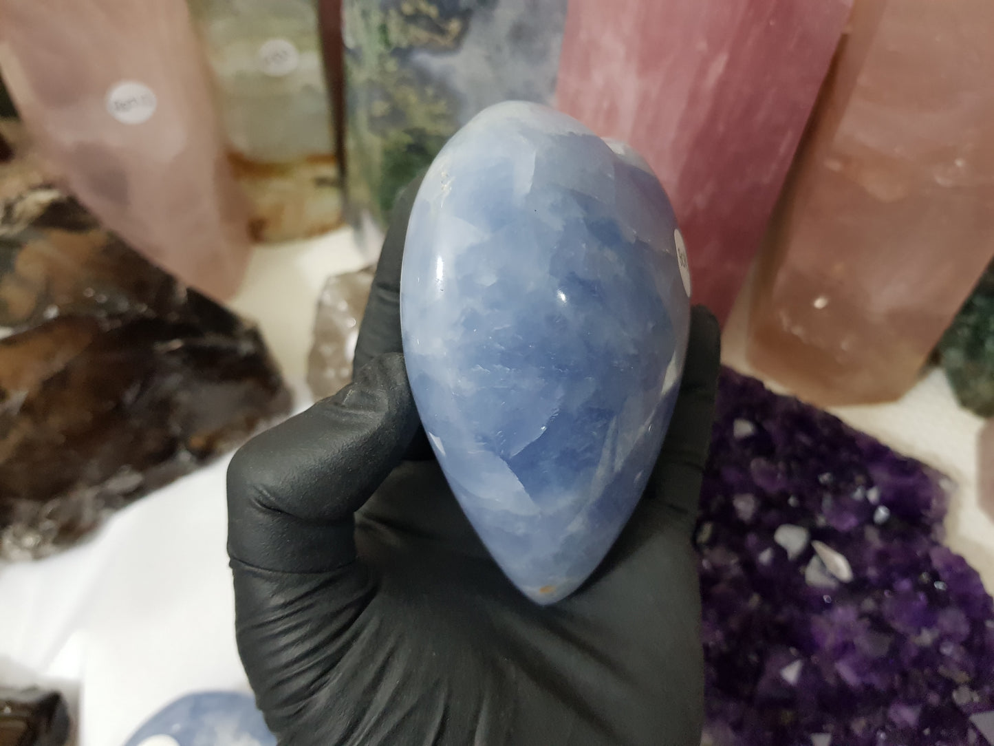 Blue Calcite Crystal Heart – BCH1