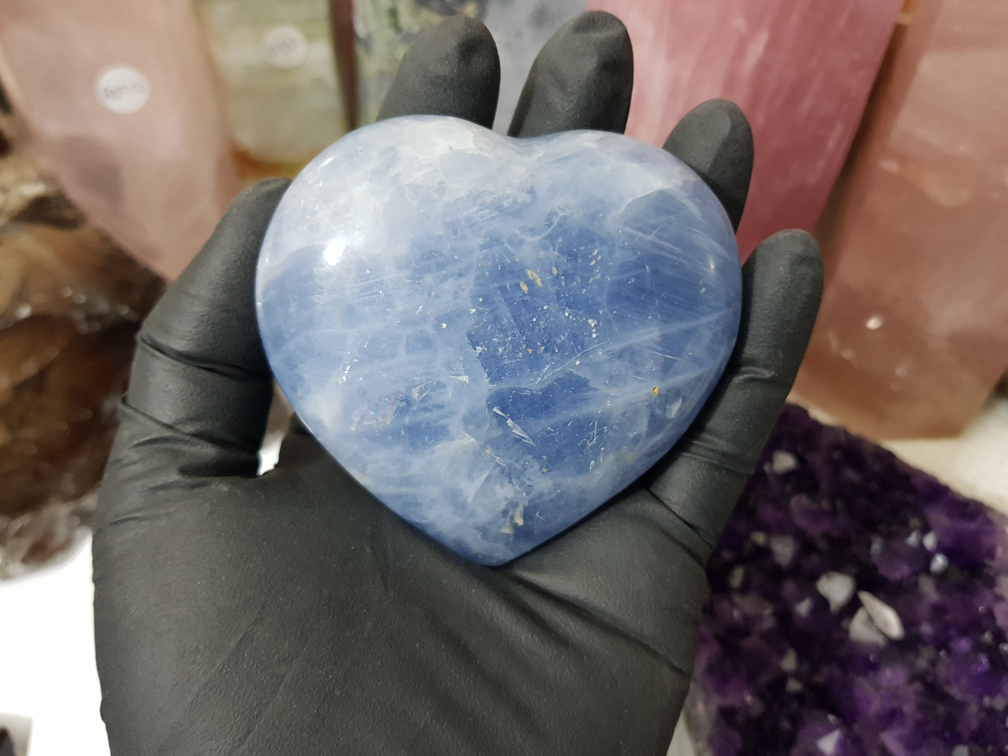 Blue Calcite Crystal Heart – BCH2