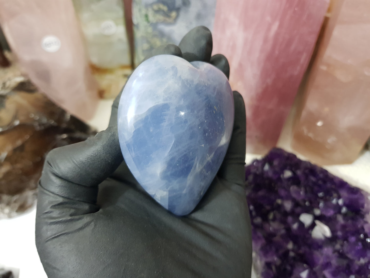 Blue Calcite Crystal Heart – BCH2