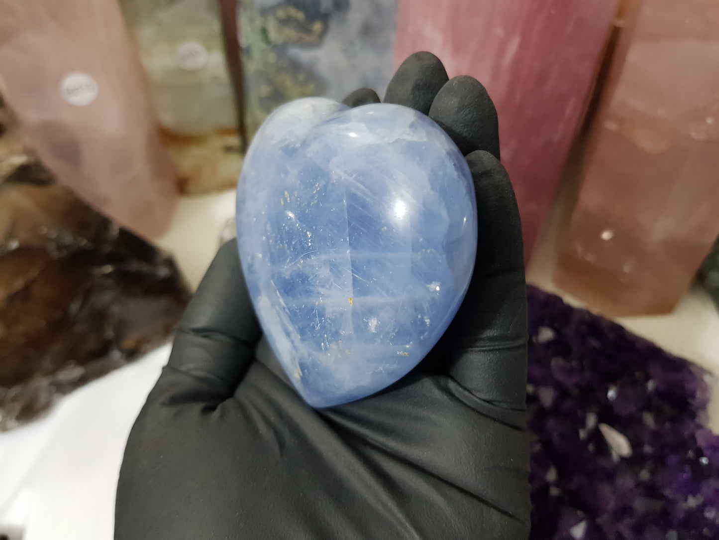 Blue Calcite Crystal Heart – BCH2