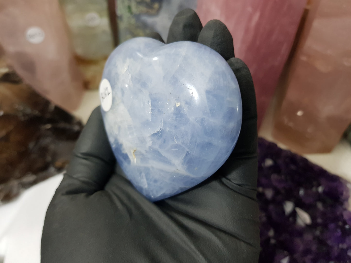 Blue Calcite Crystal Heart – BCH2