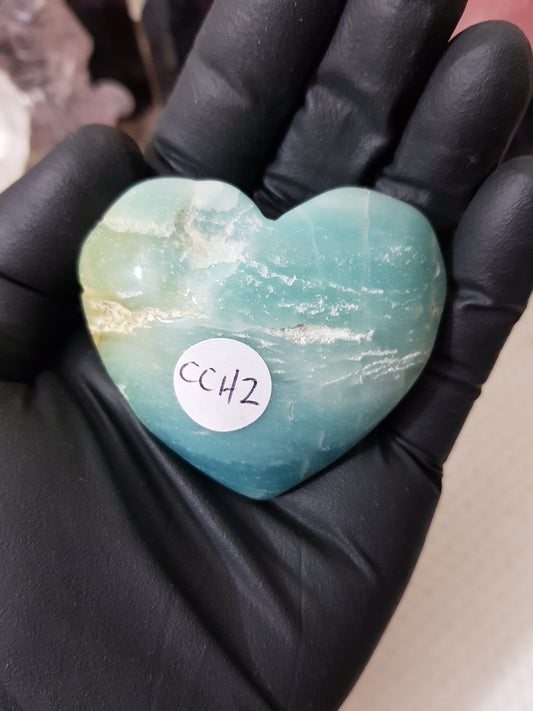 Caribbean Calcite Crystal Heart - CCH2