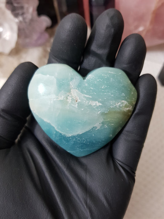 Caribbean Calcite Crystal Heart - CCH2