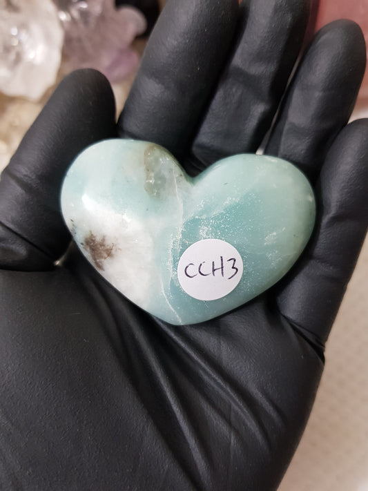 Caribbean Calcite Crystal Heart - CCH3