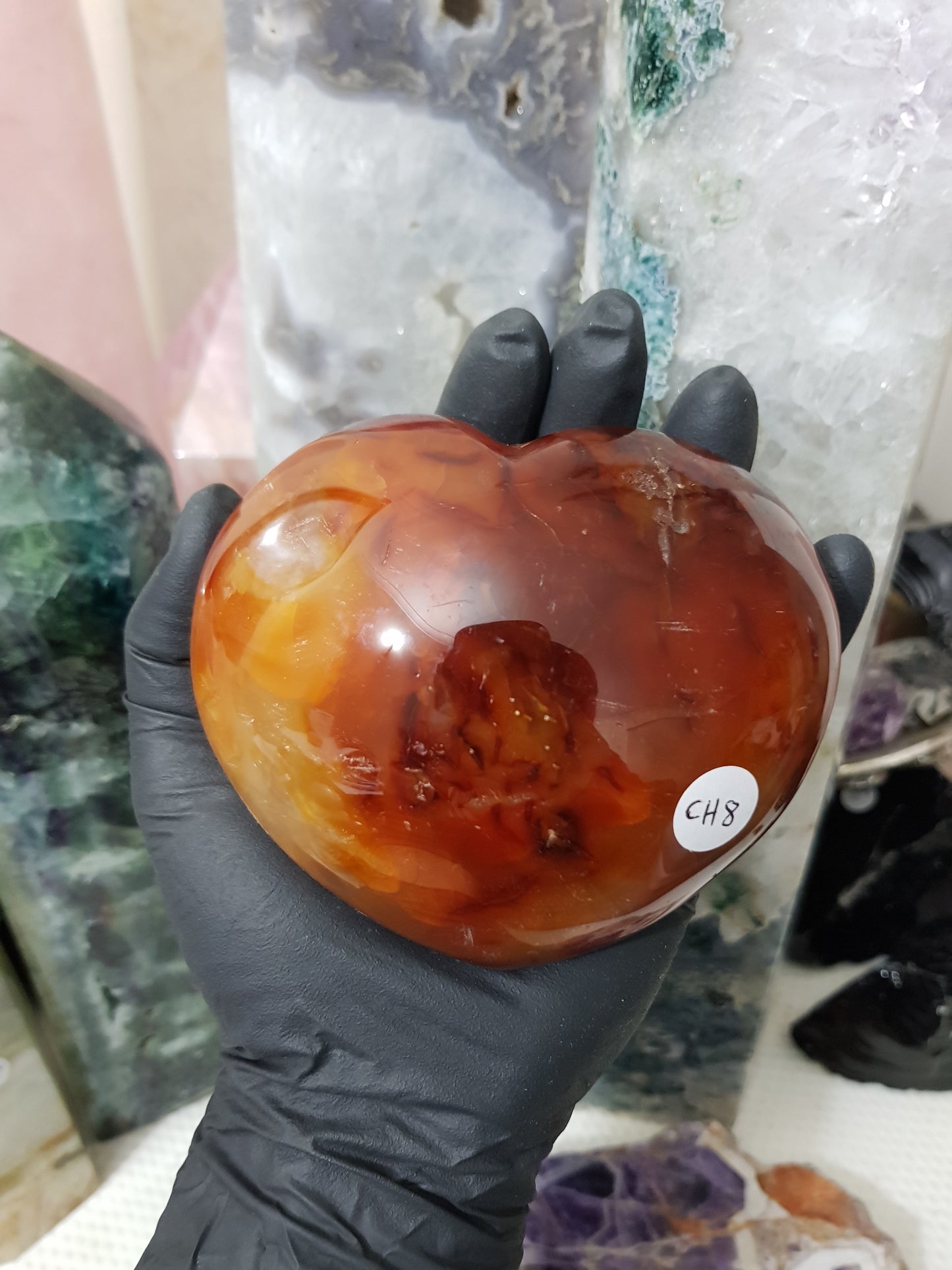 Large Carnelian Crystal Heart