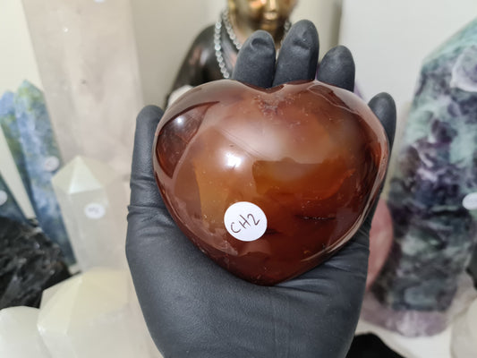 Carnelian Druzy Crystal Heart - CH2