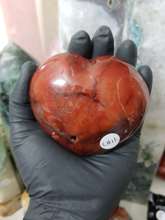 Carnelian Druzy Crystal Heart – CH11