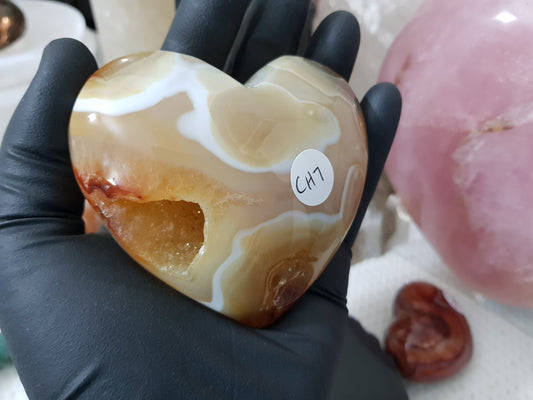 Carnelian Druzy Crystal Heart – CH7