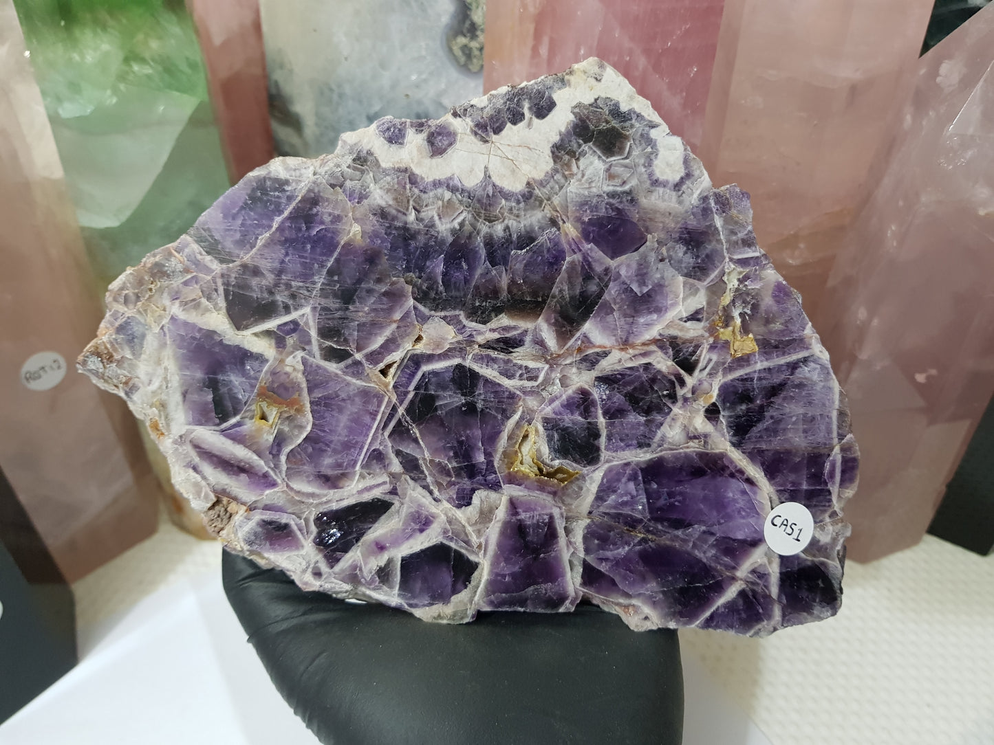 Chevron Amethyst Crystal Slice - CAS1