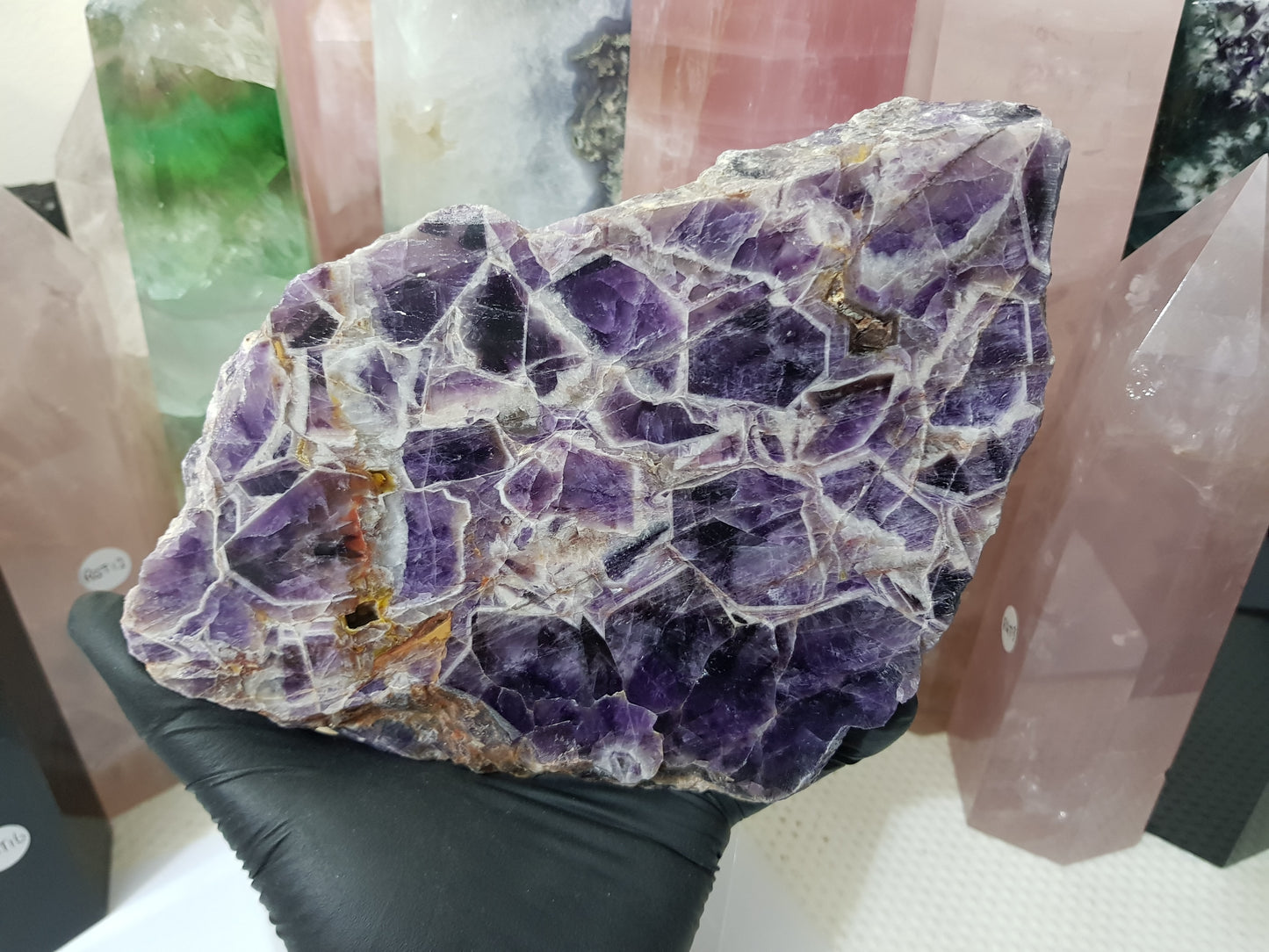 Chevron Amethyst Crystal Slice - CAS1