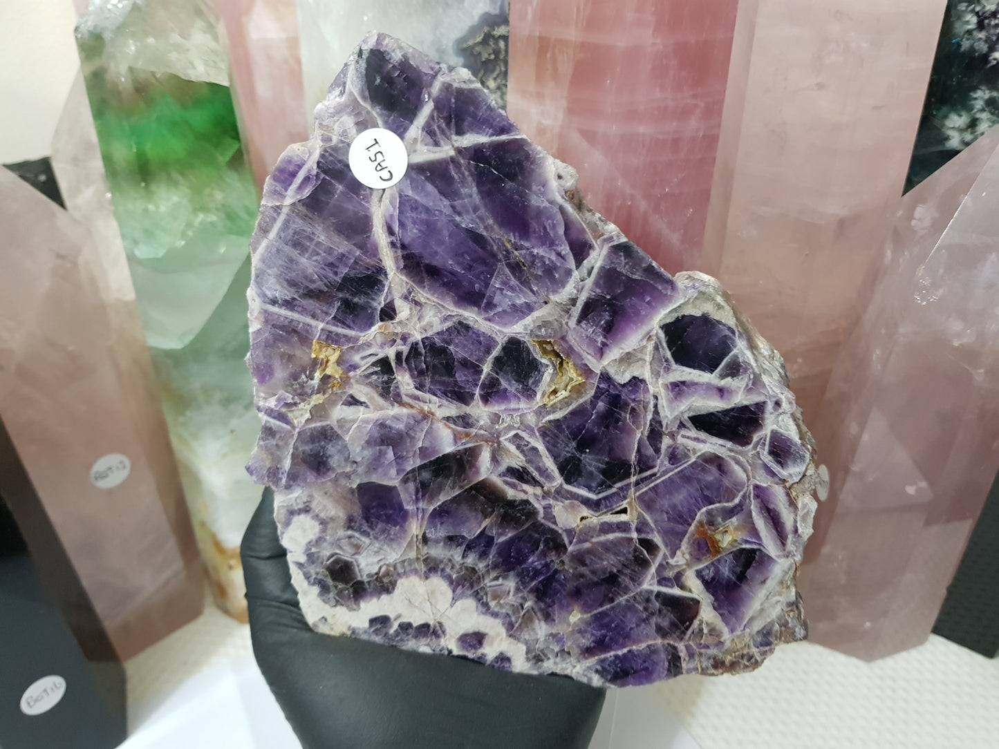 Chevron Amethyst Crystal Slice - CAS1