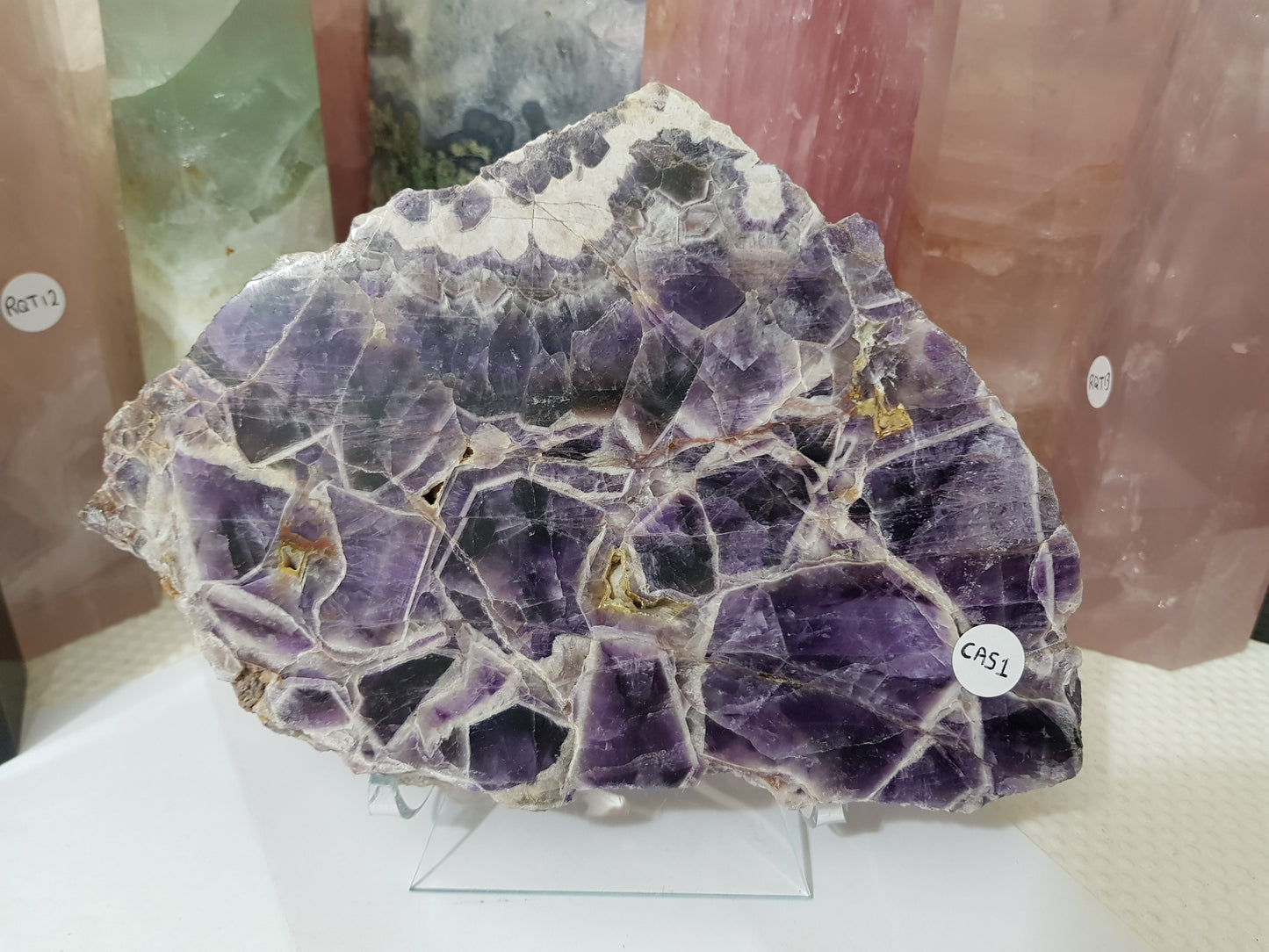 Chevron Amethyst Crystal Slice - CAS1