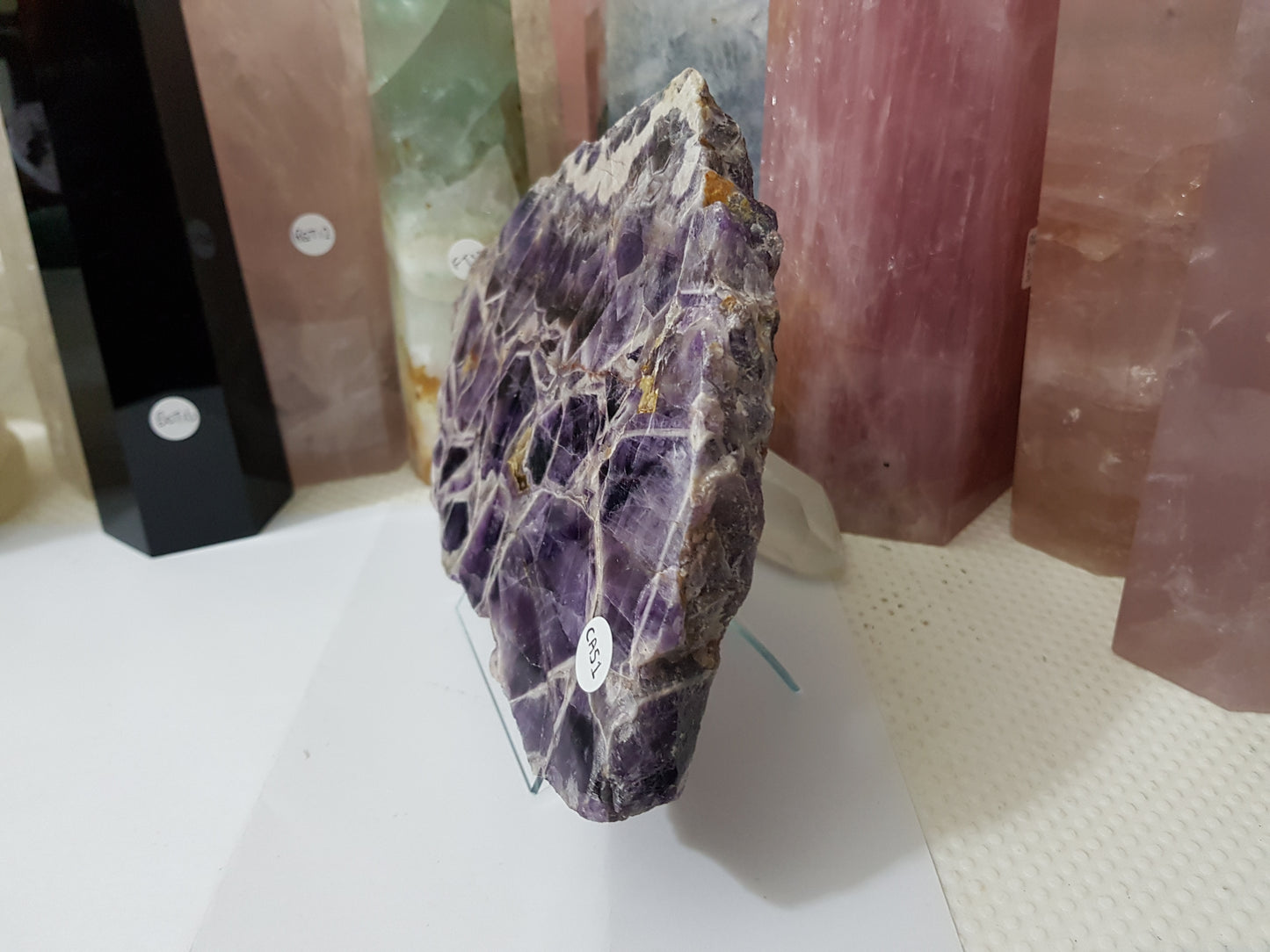 Chevron Amethyst Crystal Slice - CAS1