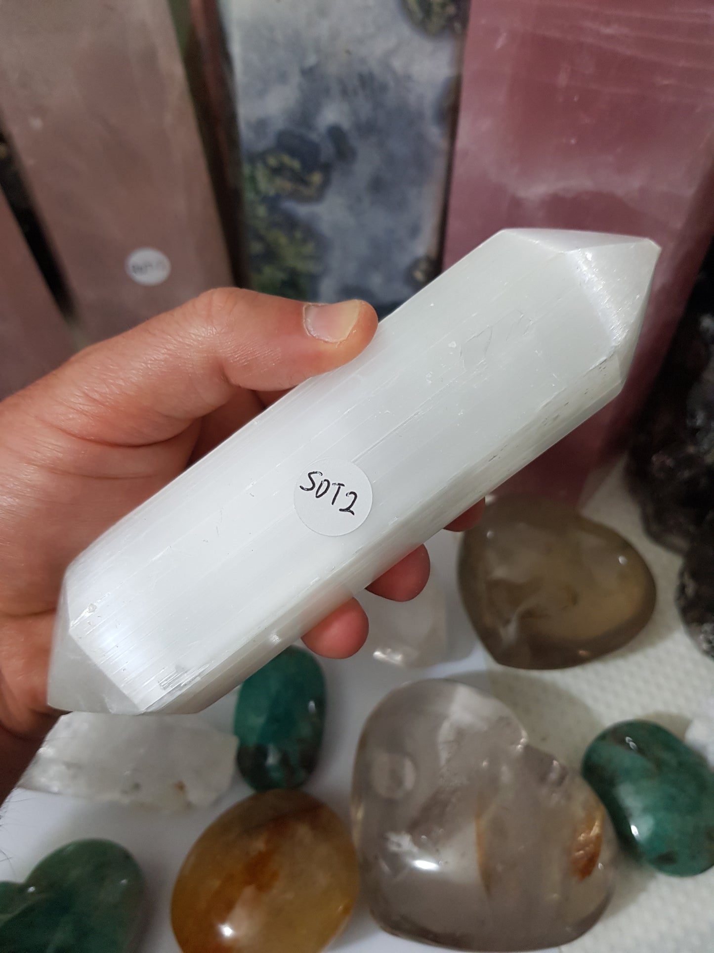 1 Double Terminated Selenite Wand – SDT2