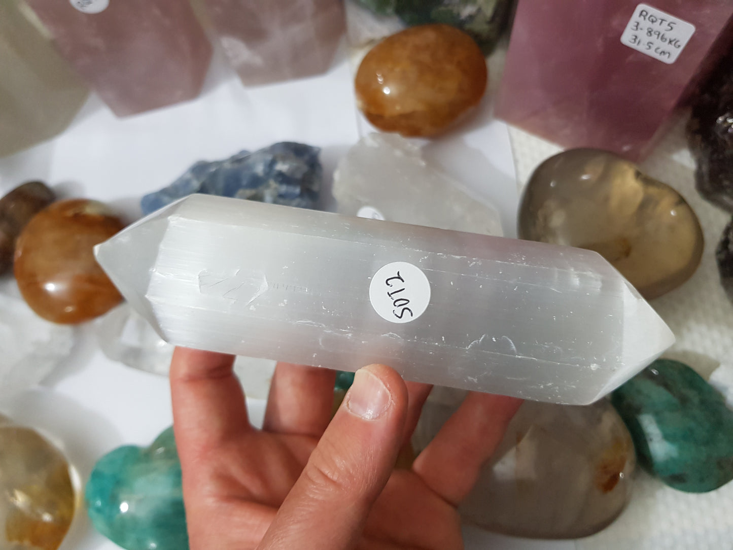 1 Double Terminated Selenite Wand – SDT2