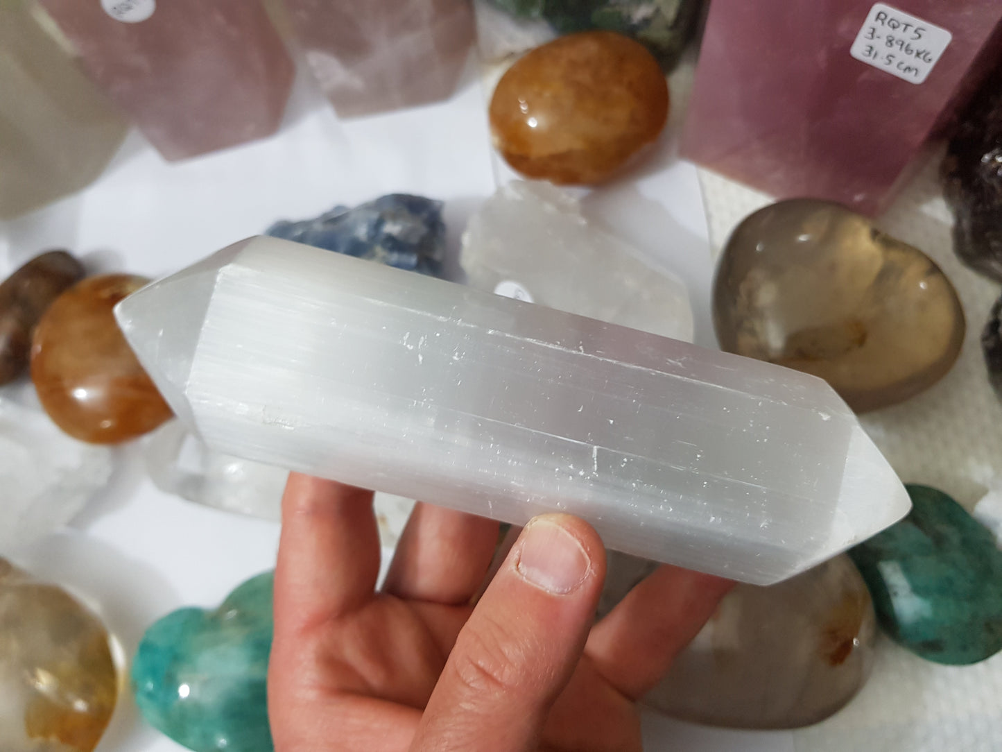 1 Double Terminated Selenite Wand – SDT2