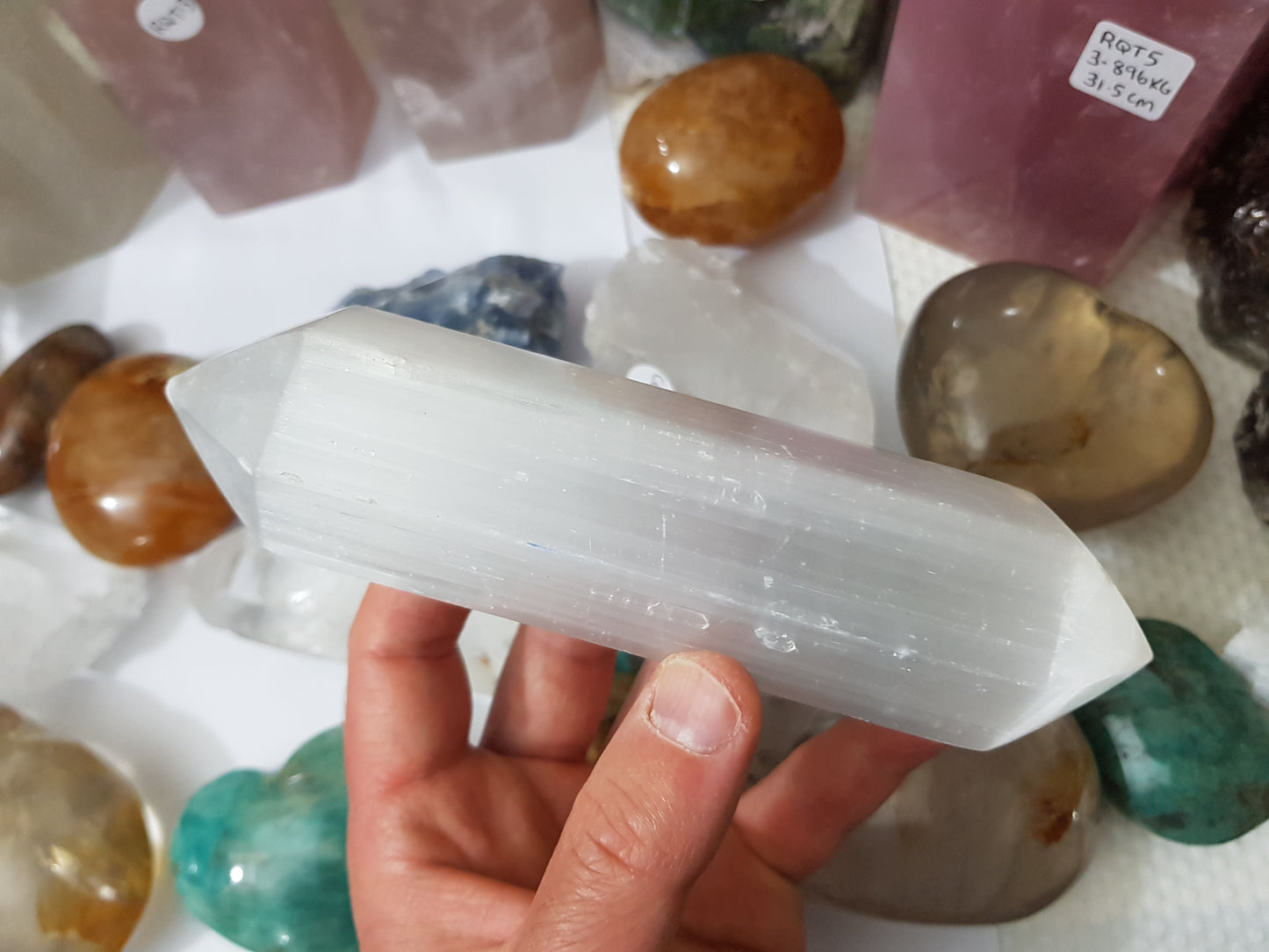 1 Double Terminated Selenite Wand – SDT2