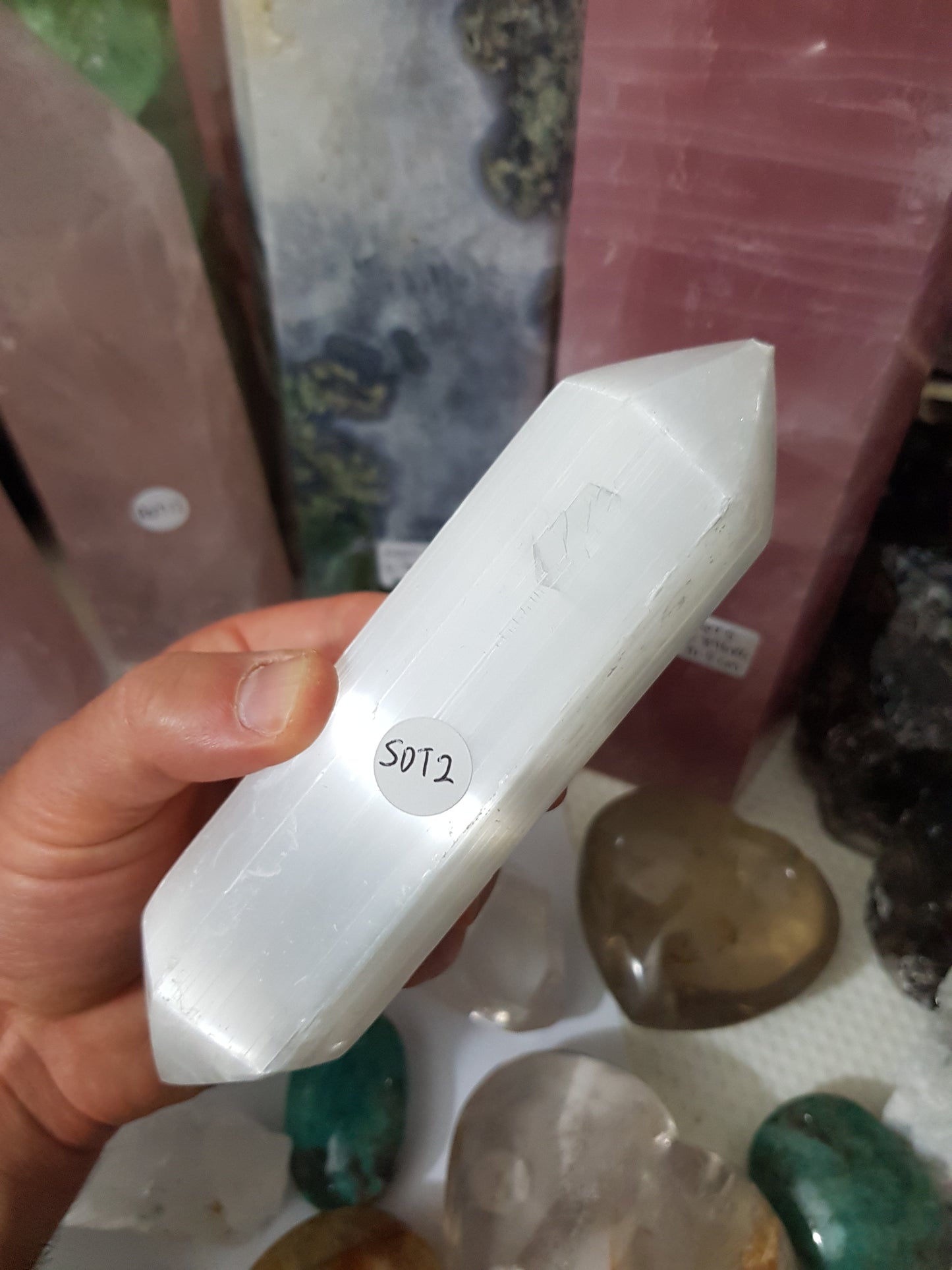 1 Double Terminated Selenite Wand – SDT2