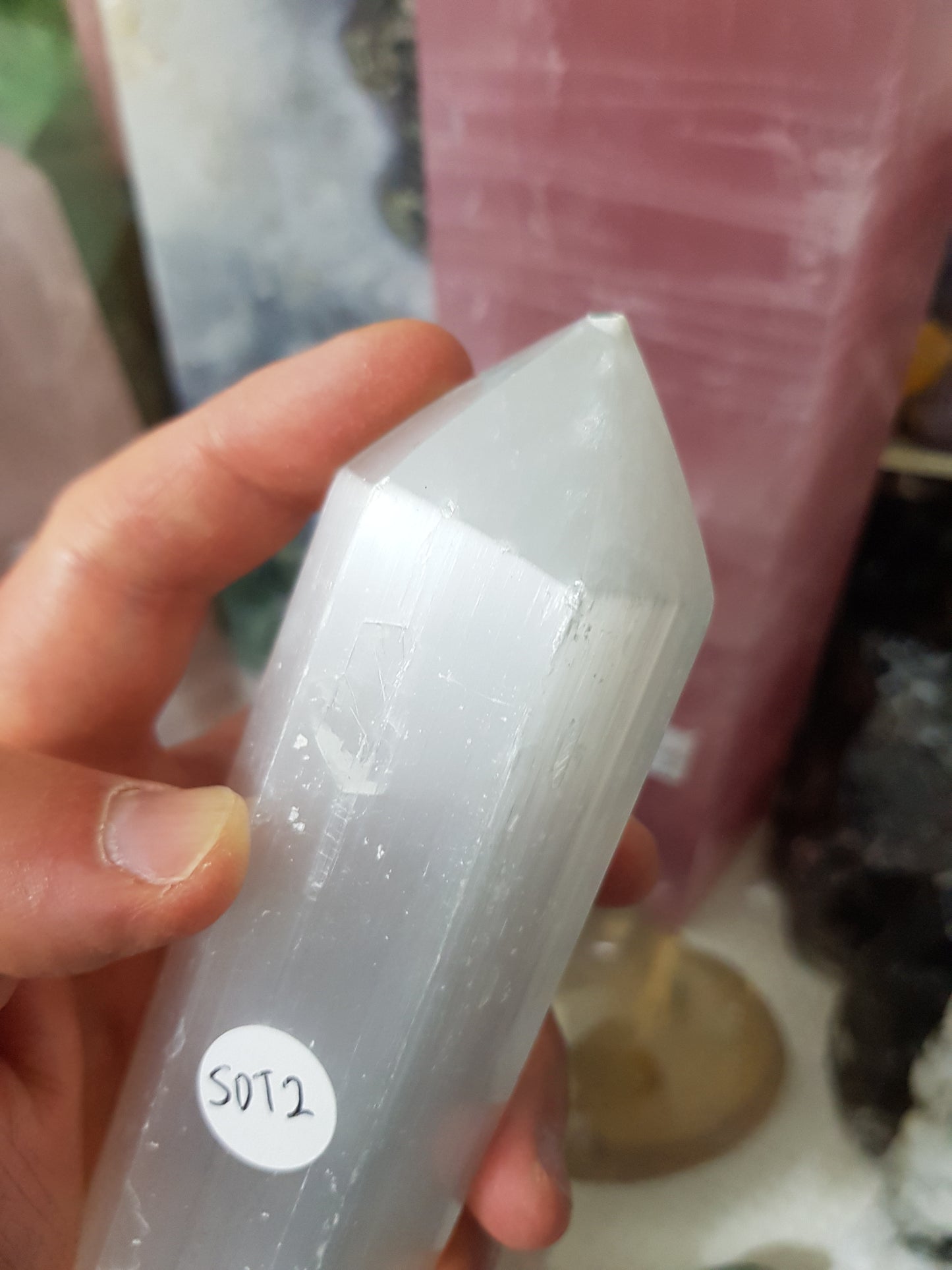 1 Double Terminated Selenite Wand – SDT2