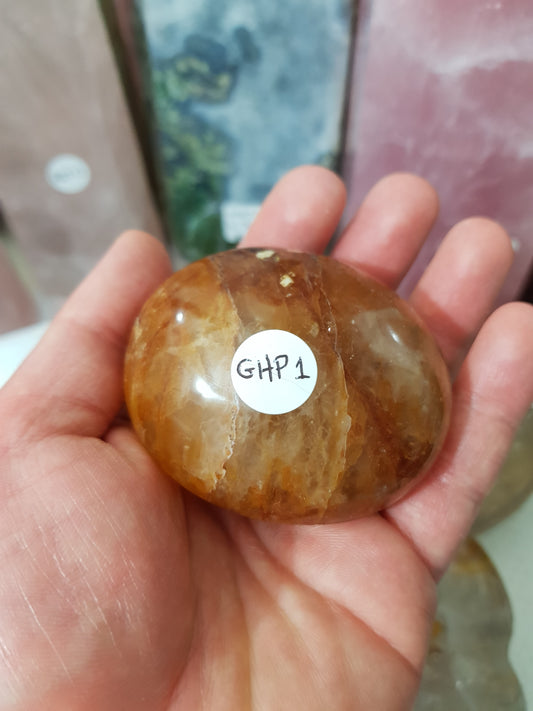 Golden Healer (Hematoid Quartz) Crystal Palmstone - GHP1