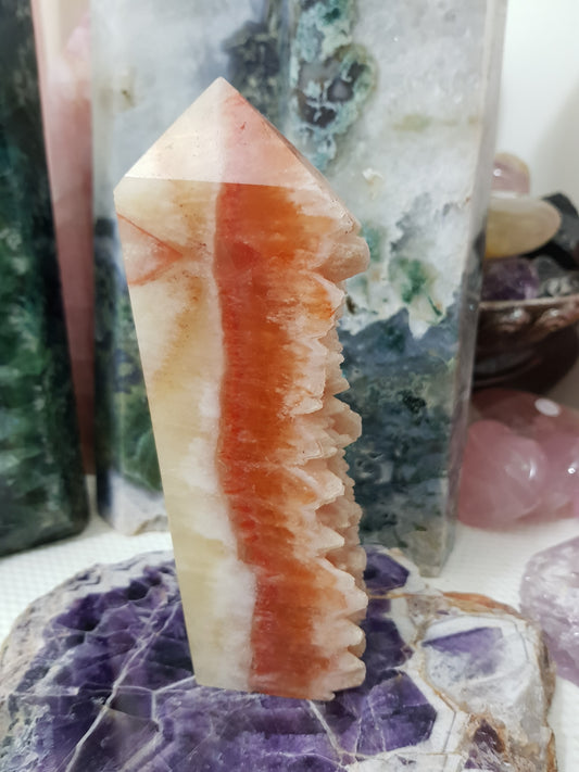 Honey Calcite Crystal Tower – OCT4