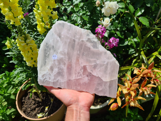 Polished Rose Quartz Crystal Slice – RQS11