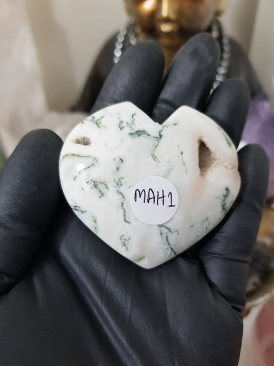 Moss Agate Crystal Heart – MAH1