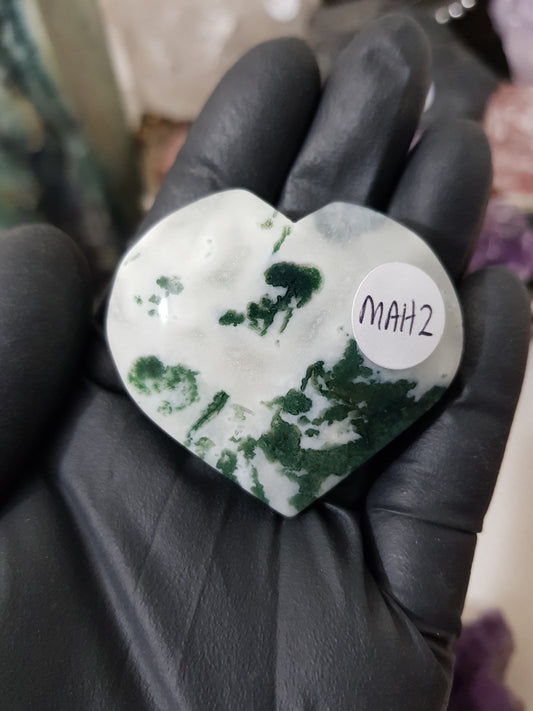 Moss Agate Crystal Heart – MAH2