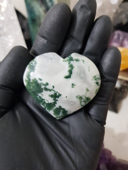 Moss Agate Crystal Heart – MAH2