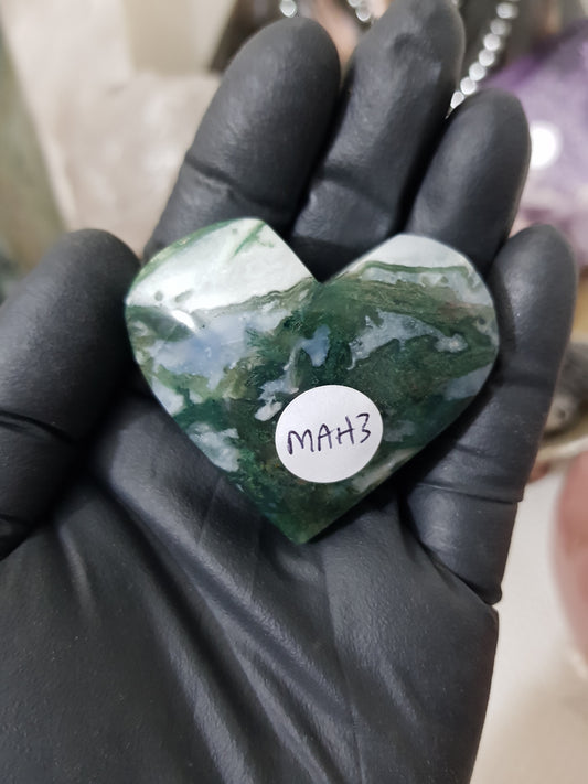 Moss Agate Crystal Heart – MAH3