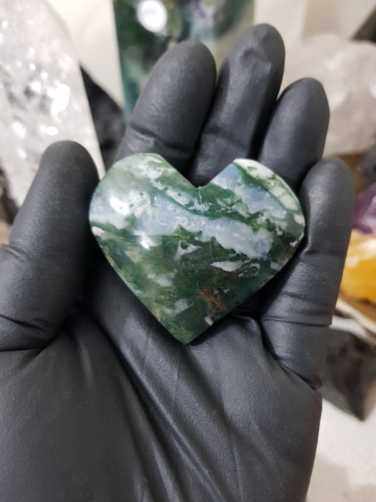 Moss Agate Crystal Heart – MAH3