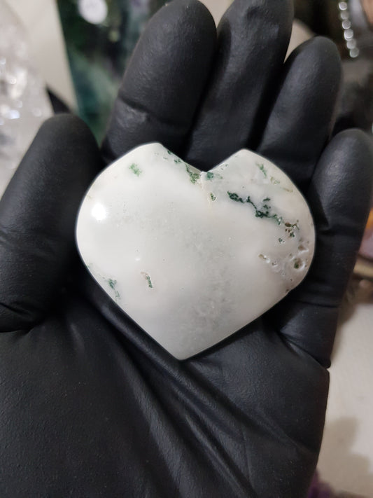 Moss Agate Crystal Heart – MAH4