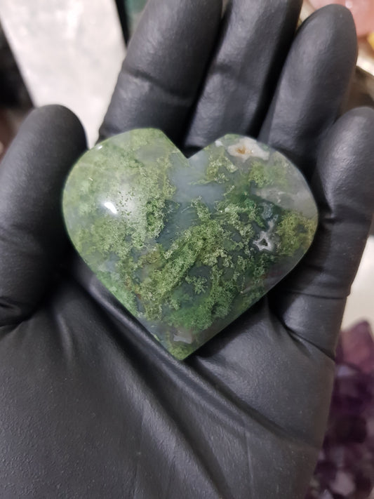 Moss Agate Crystal Heart – MAH5