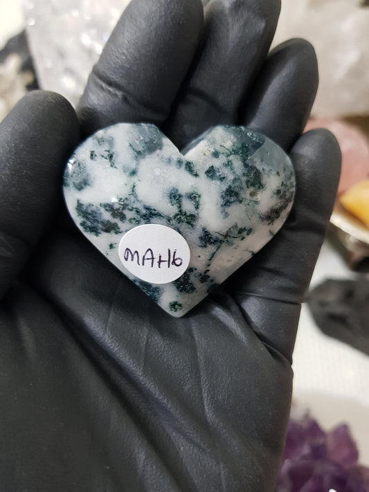 Moss Agate Crystal Heart – MAH6