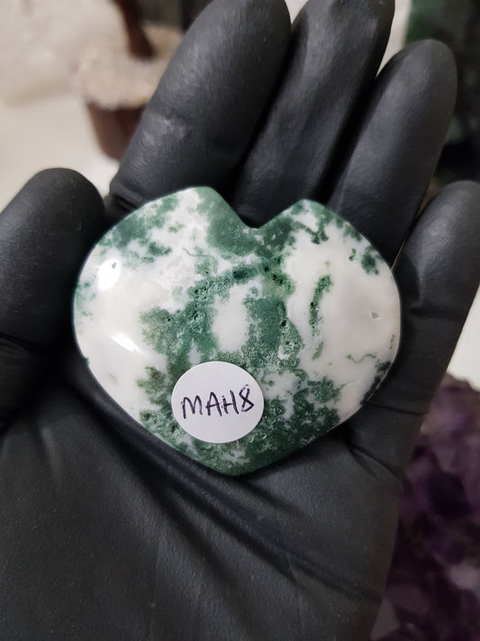 Moss Agate Crystal Heart – MAH8