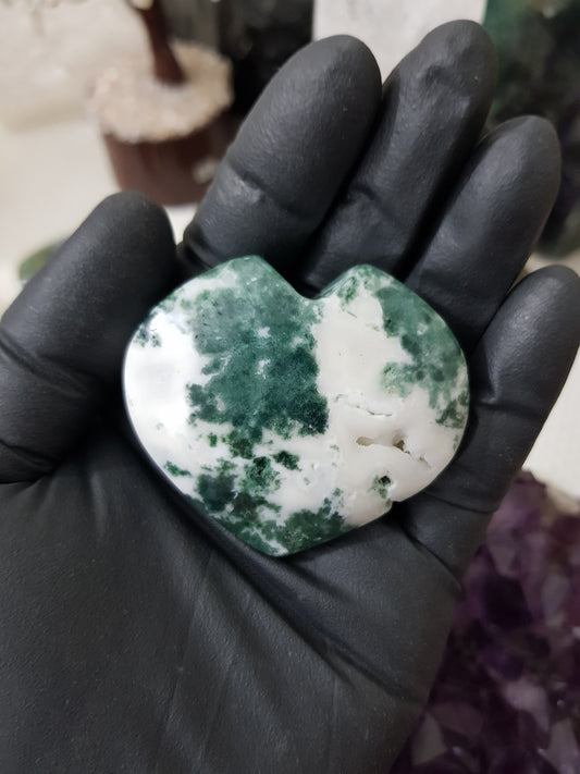 Moss Agate Crystal Heart – MAH8