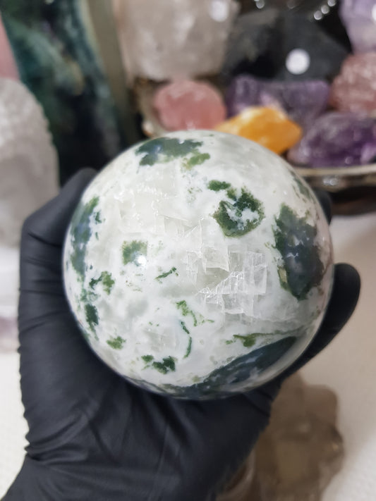 Moss Agate Crystal Sphere – MASP6