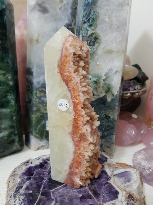 Honey Calcite Crystal Tower – OCT2