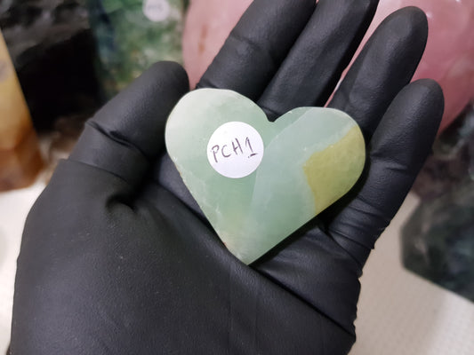 Pistachio Calcite Crystal Heart – PCH1